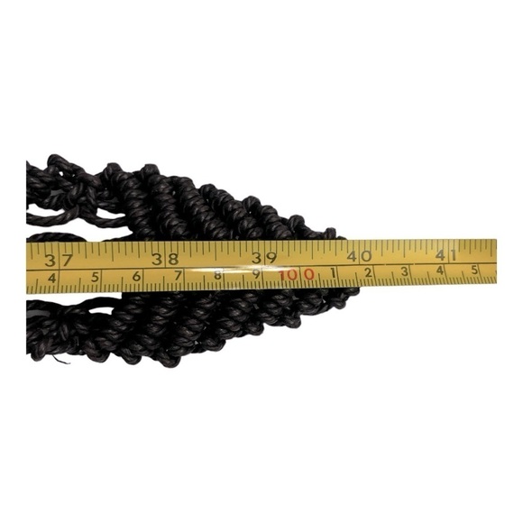 Vtg Hippie Macrame Belt Adjustable Brown Leather Brass Buckle Boho - Picture 6 of 12